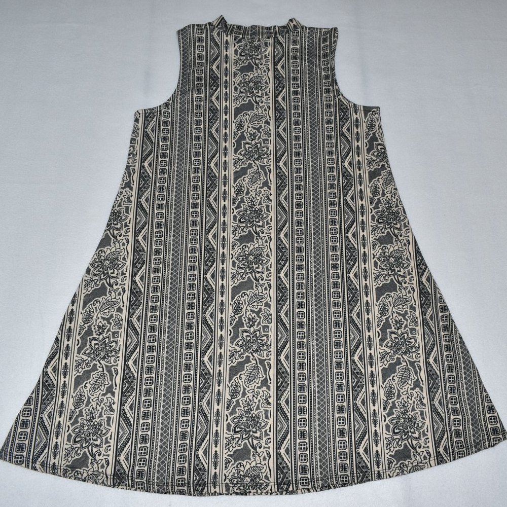 Pink Rose Sz S A-Line Dress Sleeveless Mock Turtleneck, Abstract Pattern - Picture 4 of 6
